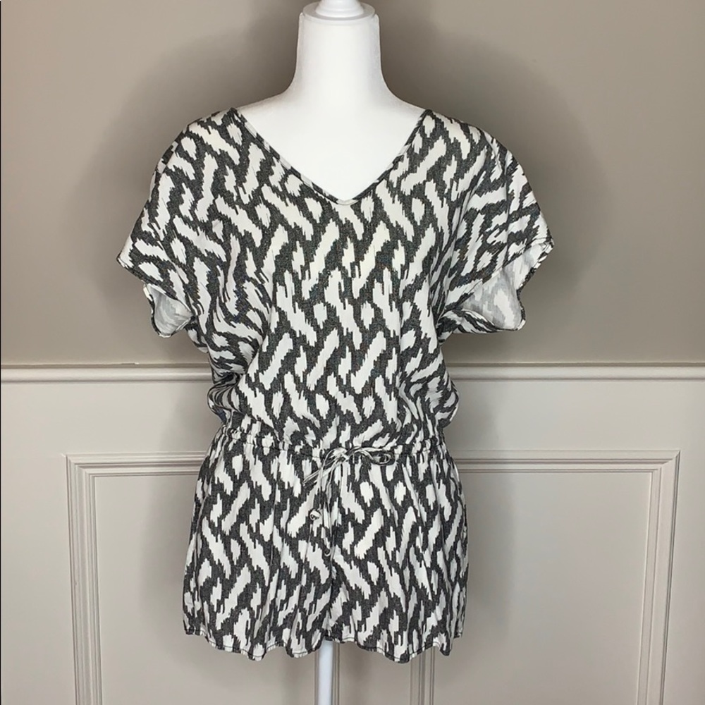 J. Crew Ikat Black & White Romper Small - Picture 1 of 9